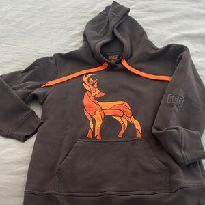 Women’s Dark Gray Hoodie with Orange Accents